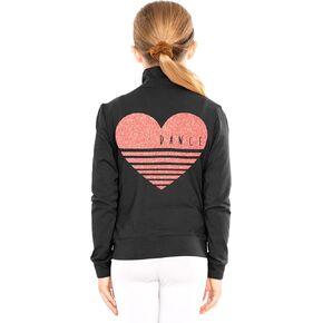 Stretch is Comfort Glitter | Live Love Dance | Mock Neck Jacket | Youth Sizes 4-16 in Saudi Arabia