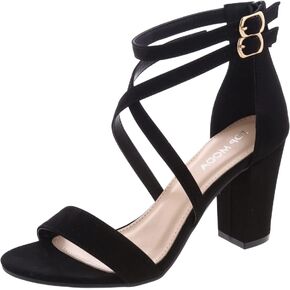 Over The Toe Cross Strap Block Heel Open Toe Dress Sandal in Kuwait
