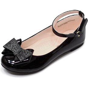 FLYFUPPY الفتيات فستان أحذية ماري جين أحذية للفتيات الشقق التألق القوس الكاحل Atrap حفل زفاف الأميرة زهرة فتاة الأحذية in Kuwait