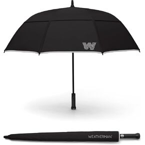 Weatherman Umbrella - Stick Umbrella - Windproof Umbrella Resists Up to 55 MPH Winds - (Sage)
