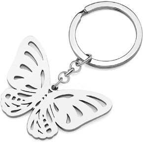 RAIDIN Stainless Steel Gold Silver Plated Cute Butterfly Keychains Keyring for Women Girls Car Purse Keys Accessories in Saudi Arabia