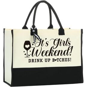 Girls Weekend Bags Girls Trip Gifts Favors for Women Travel Canvas Beach Bag Tote Large Handbags for Friends Female for Birthday Wedding Bridesmaid Holiday Trip Vacation Bachelorette Party 2023 in Kuwait