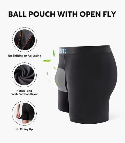 ملابس داخلية رجالية منفصلة للرطوبة من الخيزران رايون للرجال، ملابس داخلية لدعم الكرة، 4 عبوات in Kuwait