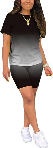 ملابس نسائية مكونة من قطعتين كاجوال سادة تي شيرت رياضي وسويت شيرت رياضي وبدلات يوجا رياضية in Kuwait