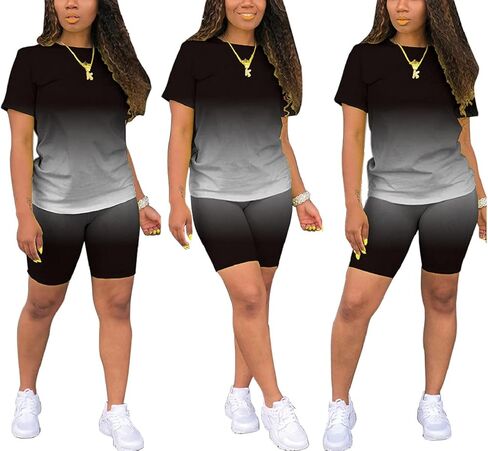 ملابس نسائية مكونة من قطعتين كاجوال سادة تي شيرت رياضي وسويت شيرت رياضي وبدلات يوجا رياضية in Kuwait