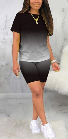 ملابس نسائية مكونة من قطعتين كاجوال سادة تي شيرت رياضي وسويت شيرت رياضي وبدلات يوجا رياضية in Kuwait