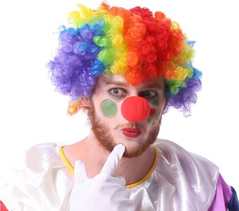 LOVEINUSA Clown Wig Set, Red Clown Nose Fluffy Afro Synthetic Clown Wig for Men Women Cosplay Anime Party Halloween Costume Prank Fancy Funny Wigs in Saudi Arabia