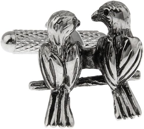 MRCUFF Love Birds Lovebirds Valentine Pair Cufflinks in a Presentation Gift Box & Polishing Cloth in Saudi Arabia