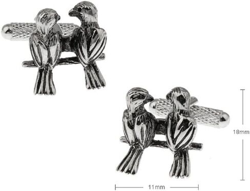 MRCUFF Love Birds Lovebirds Valentine Pair Cufflinks in a Presentation Gift Box & Polishing Cloth in Saudi Arabia