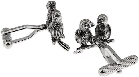 MRCUFF Love Birds Lovebirds Valentine Pair Cufflinks in a Presentation Gift Box & Polishing Cloth in Saudi Arabia
