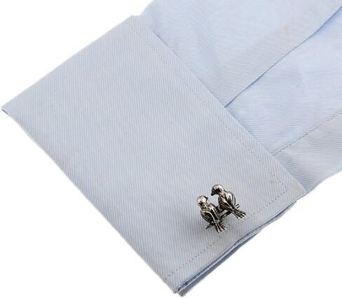 MRCUFF Love Birds Lovebirds Valentine Pair Cufflinks in a Presentation Gift Box & Polishing Cloth in Saudi Arabia