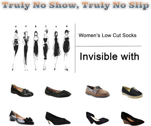 Women's No Show Liner Socks, 8 Pack Low Cut Non Slip Ankle Socks,Invisible Socks for Flat Boat in Kuwait