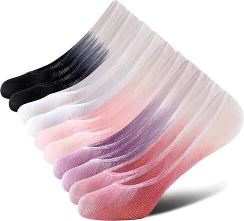 Women's No Show Liner Socks, 8 Pack Low Cut Non Slip Ankle Socks,Invisible Socks for Flat Boat in Kuwait
