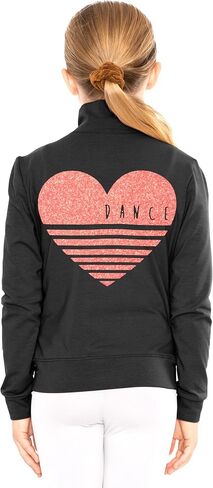 Stretch is Comfort Glitter | Live Love Dance | Mock Neck Jacket | Youth Sizes 4-16 in Kuwait