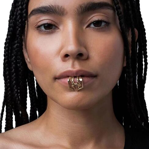 JWJP&CCYIQI Future Design Wrap Lip Cuff Copper Non-Piercing Punk Face Jewelry in Saudi Arabia