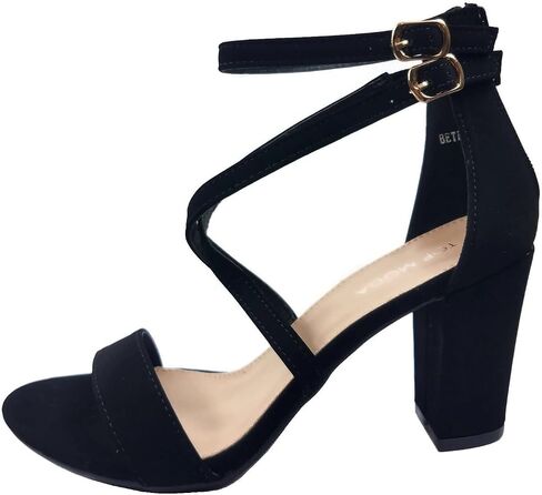 Over The Toe Cross Strap Block Heel Open Toe Dress Sandal in Kuwait