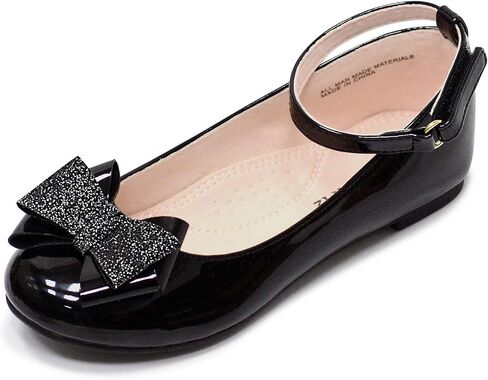 FLYFUPPY الفتيات فستان أحذية ماري جين أحذية للفتيات الشقق التألق القوس الكاحل Atrap حفل زفاف الأميرة زهرة فتاة الأحذية in Kuwait