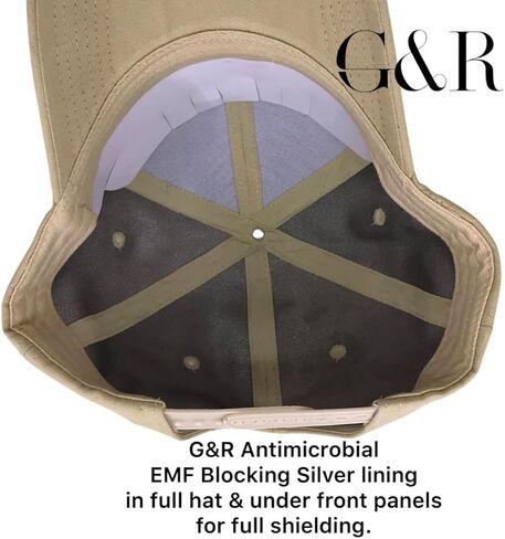 قبعة حماية Gracie and Roo EMF، قبعة بيسبول قابلة للتعديل مع بطانة فضية على جميع اللوحات للعمل والسفر والملابس التقنية. in Kuwait