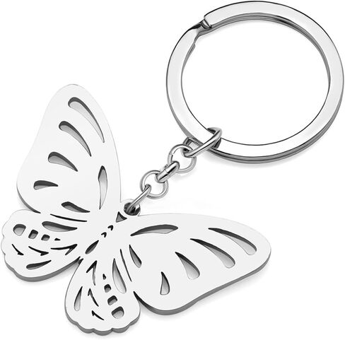 RAIDIN Stainless Steel Gold Silver Plated Cute Butterfly Keychains Keyring for Women Girls Car Purse Keys Accessories in Kuwait