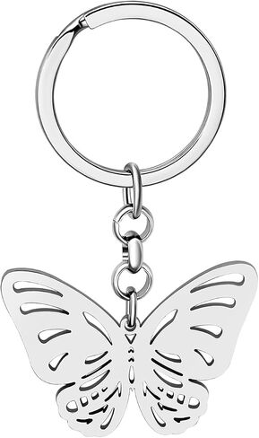 RAIDIN Stainless Steel Gold Silver Plated Cute Butterfly Keychains Keyring for Women Girls Car Purse Keys Accessories in Kuwait