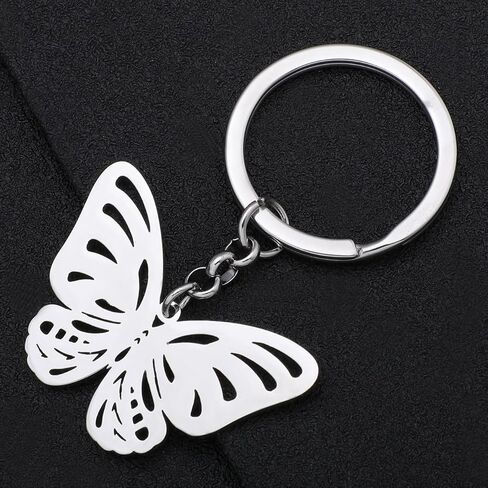 RAIDIN Stainless Steel Gold Silver Plated Cute Butterfly Keychains Keyring for Women Girls Car Purse Keys Accessories in Kuwait