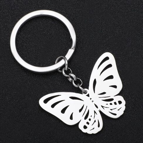 RAIDIN Stainless Steel Gold Silver Plated Cute Butterfly Keychains Keyring for Women Girls Car Purse Keys Accessories in Kuwait