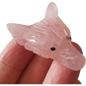 Bacatgem Natural Amethyst 1.57 inchs Wolf Head Pocket Crystals and Healing Stone Figurine,Haped DIY-Jewelry Pendant in Kuwait