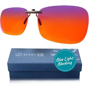 Sleep ZM Clip On Blue Light Glasses for Computer, TV, Gaming Improve Sleep by Naturally Producing Melatonin for Women + Men
