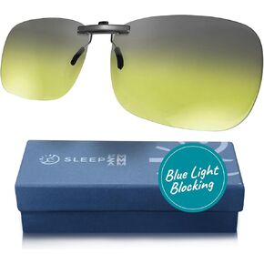 Sleep ZM Clip On Blue Light Glasses for Computer, TV, Gaming Improve Sleep by Naturally Producing Melatonin for Women + Men