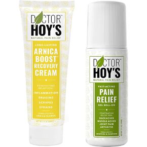 DOCTOR HOY'S Natural Pain Relief Gel and Arnica Boost Recovery Cream, Clean, Safe, Effective Natural Pain Relief and Anti-Inflammatory, 3 oz Combo Pk