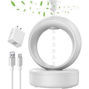 Anti Gravity Water Drop Humidifier with Adapter,3-in-1 Raindrop Humidifier Air Humidifiers with Night Light for Home Bedroom,Essential Oil Diffuser with Timer,Auto Shut-Off,680ML in Kuwait