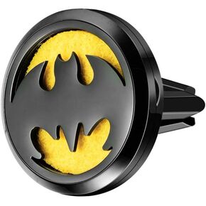 Wild Essentials Black Bat Essential Oil Car Vent Diffuser Kit With Lavender, Lemongrass, Peppermint, Orange Oils,Stainless Steel Locket Pendant,8 Refill Pads, Customizable Color Changing Air Freshener