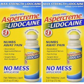 Aspercreme 4% Lidocaine No Mess Applicator, 2.5 Ounce (Pack of 2)