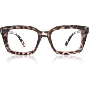 JiSoo Oversized Reading Glasses Women 3.0 Blue Light Blocking, Fashion Anti Blue Light Readers Designer, Tortoise
