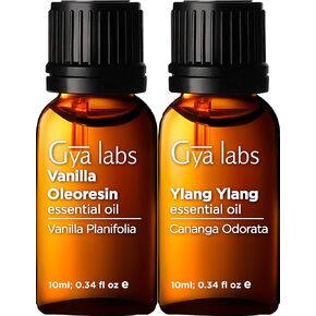 Gya Labs زيت يلانج يلانج العطري وزيت الفانيليا العطري (10 مل) - عبوة 2 في 1 in Kuwait