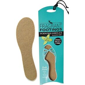 Summer Soles Fragrant Footings Ultra Absorbent Trim-to-Fit Insoles, 2 Pairs - Stop Sweaty Feet with Natural Fragrances - Adhesive Backing