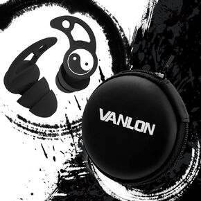 VANLON Ear Plugs for Sleeping Noise Cancelling, Reusable Ear Plugs for Noise Reduction, 2Pairs Super Soft Fit Silicone Earplugs for Concert, Work, Travel, 33dB Noise Cancelling Headphones (Black)