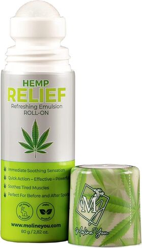 Moline You Natural Hemp Roll On، من أجل عدم راحة المفاصل والعضلات، والظهر والرقبة والركبة والكتفين والوركين. تركيبة تحتوي على مستخلص زيت القنب والأرنيكا والمنثول (لفة على 3 أونصة) in Saudi Arabia