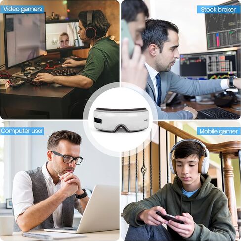HEADMALL Eye Massager with Heat Eye Massager with Bluetooth Music, 6 Massager Modes and 10 Minutes Auto Shutdown White in Kuwait