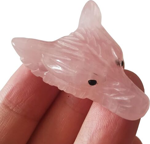 Bacatgem Natural Amethyst 1.57 inchs Wolf Head Pocket Crystals and Healing Stone Figurine,Haped DIY-Jewelry Pendant in Kuwait