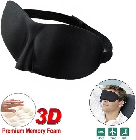 Sleep Mask for Woman Man, 100% Blackout 3D Eye Mask for Sleeping, Upgrade Contoured Blindfold Eye Cover with Adjustable Strap, Light Blocking Sleep Maks for Travel, Nap, Meditation in Saudi Arabia