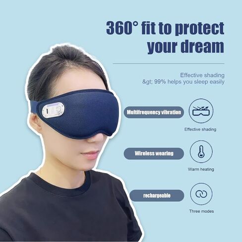 Heated Massage Eye Mask,45 Degree Thermostat Eye Massager,USB Rechargeable Eye Massager, Relax and Reduce Eye Fatigue Dark Circles Eye Bags Improve Sleep, Portable Eye Massager in Kuwait
