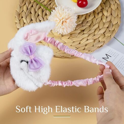 DAZAIGE 2 قطعة أقنعة نوم قطيفة ناعمة جميلة الكرتون القط كيتي العين قناع النوم غطاء العين للنساء الفتيات أطفال المنزل الطائرة السفر الراحة هدايا قيلولة ليلة النوم، الوردي + الأبيض in Kuwait