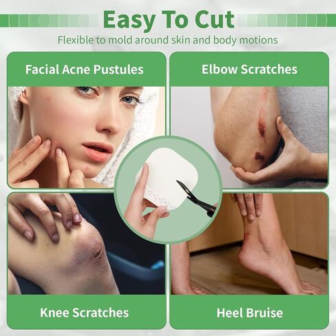 ضمادات غرواني مائي من RHINO RESCUE، 10 عبوات رفيعة جدًا مقاس 4 × 4 بوصات كبيرة من ضمادات الغروانية المائية للإفرازات الخفيفة وحب الشباب وقرحة الفراش والحرق والبثور in Kuwait