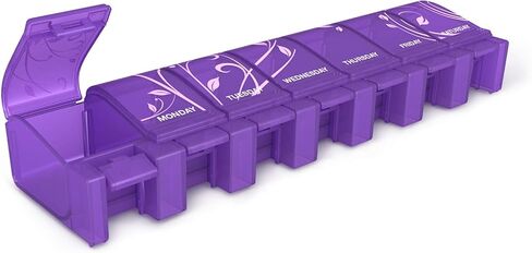 EZY DOSE Soft Touch (7-Day) Pill, Medicine, Vitamin Organizer Box, Weekly, Daily Planner, XL Compartments, Colored Lids, Assorted (67090) in Saudi Arabia