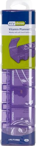 EZY DOSE Soft Touch (7-Day) Pill, Medicine, Vitamin Organizer Box, Weekly, Daily Planner, XL Compartments, Colored Lids, Assorted (67090) in Saudi Arabia