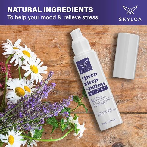 Skyloa Deep Sleep Pillow Spray: Natural Sleep Rest Aid with Lavender for Relaxation 120ml, 4 fl oz in Kuwait