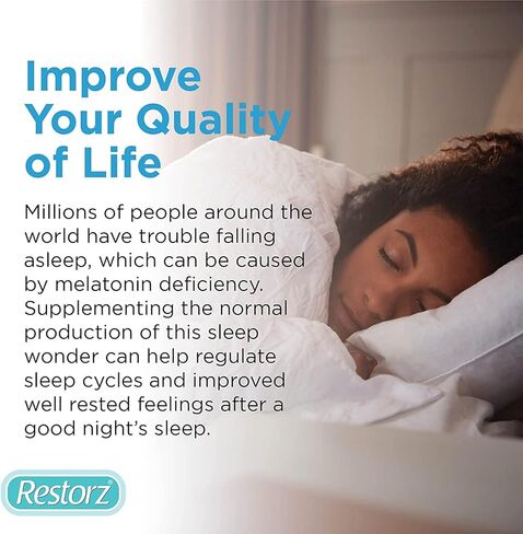 علكات النوم المريحة من ريستورز مع الميلاتونين 5 ملغ، 5 ملغ من علكات الميلاتونين مكملة لدعم دورة نوم صحية، نكهة الفراولة، 112 علكة in Kuwait