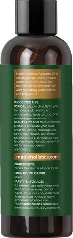Avocado Oil For Hair Skin and Nails - Pure Avocado Oil Hair Moisturizer for Dry Hair and Humectant Moisturizer Avocado Oil for Skin Care - Natural Hair Oil and Carrier Oil for Essential Oils Mixing in Saudi Arabia