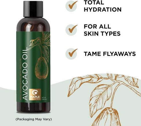 Avocado Oil For Hair Skin and Nails - Pure Avocado Oil Hair Moisturizer for Dry Hair and Humectant Moisturizer Avocado Oil for Skin Care - Natural Hair Oil and Carrier Oil for Essential Oils Mixing in Saudi Arabia